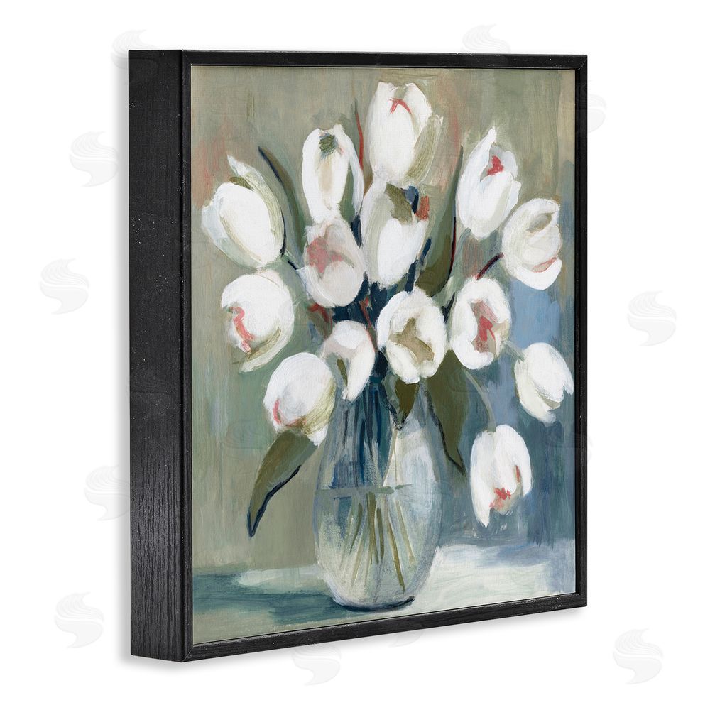 Charity Henderson White Tulip Vase Black Framed Giclee Wall Art Print