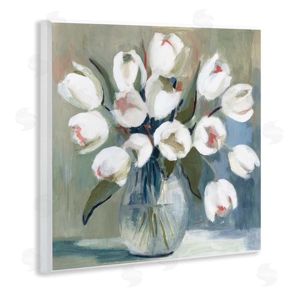 Charity Henderson White Tulip Vase Wooden Wall Plaque Art Print
