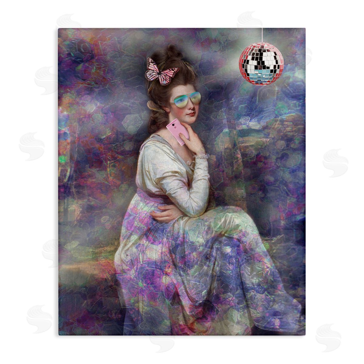 George Romney Timeless Woman with Disco Ball Canvas Wall Art Print