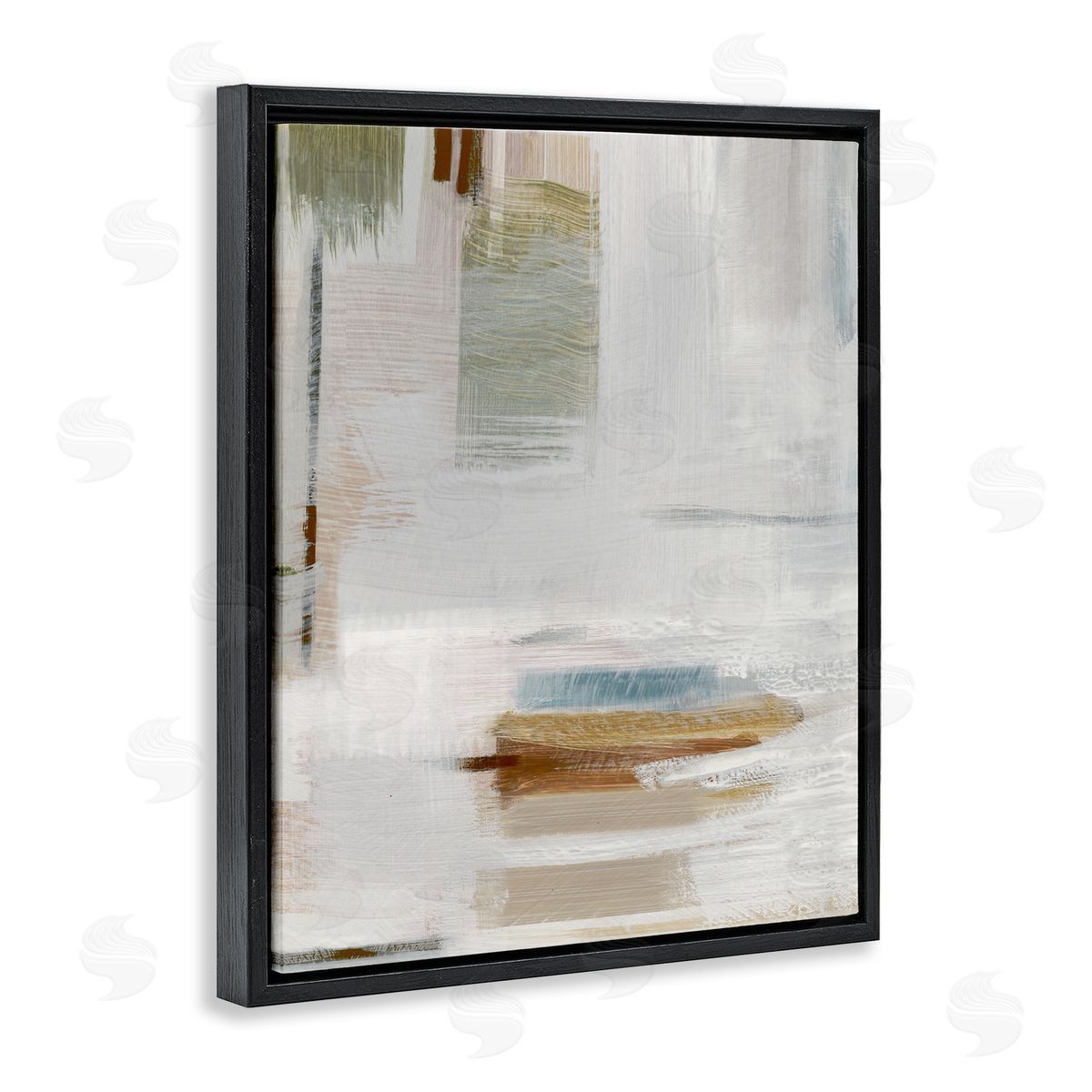 Susan Jill Muted Neutral Composition Black Floating Frame Canvas Wall Art Print