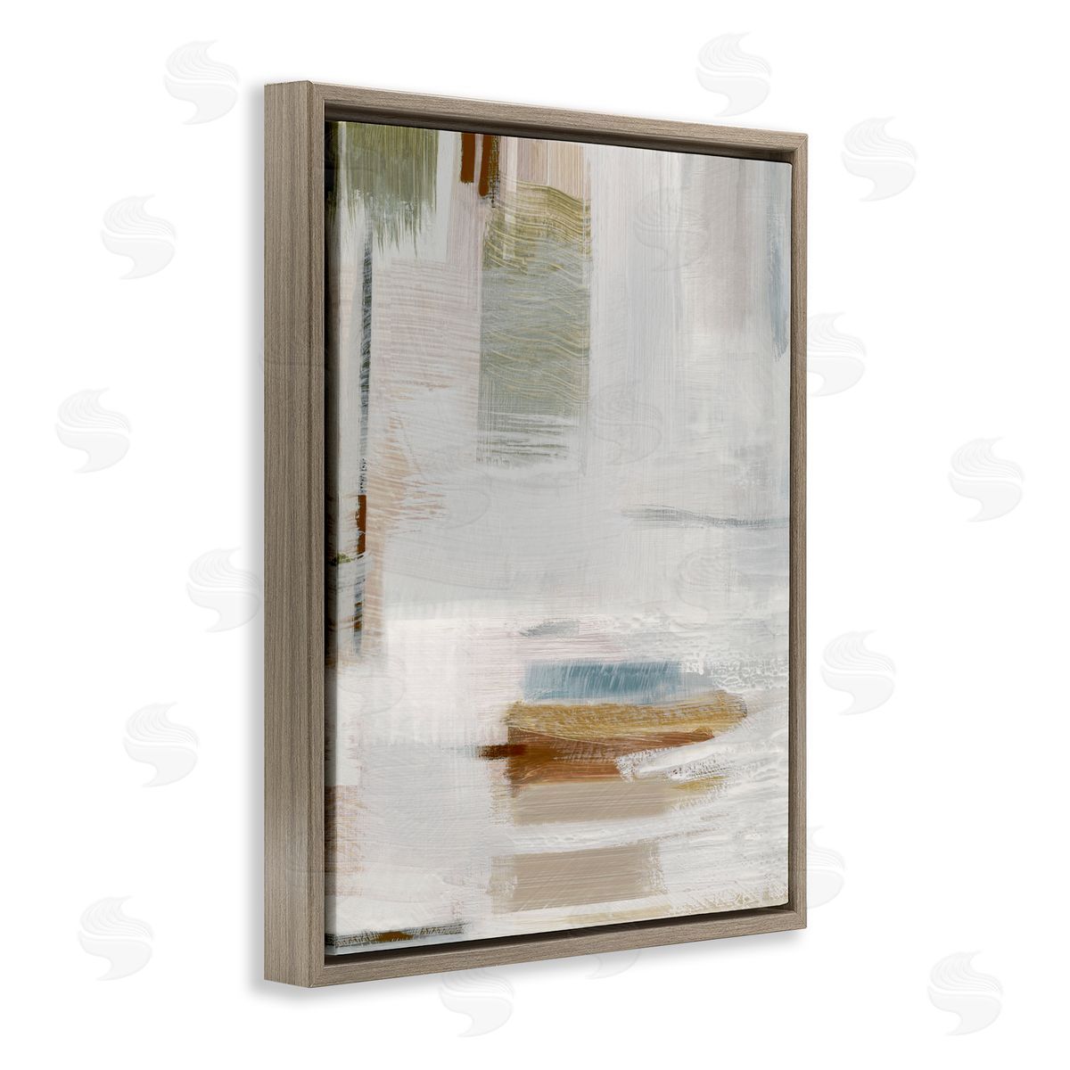 Susan Jill Muted Neutral Composition Brown Floating Frame Canvas Wall Art Print
