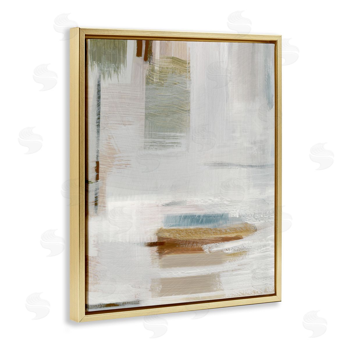 Susan Jill Muted Neutral Composition Gold Floating Frame Canvas Wall Art Print