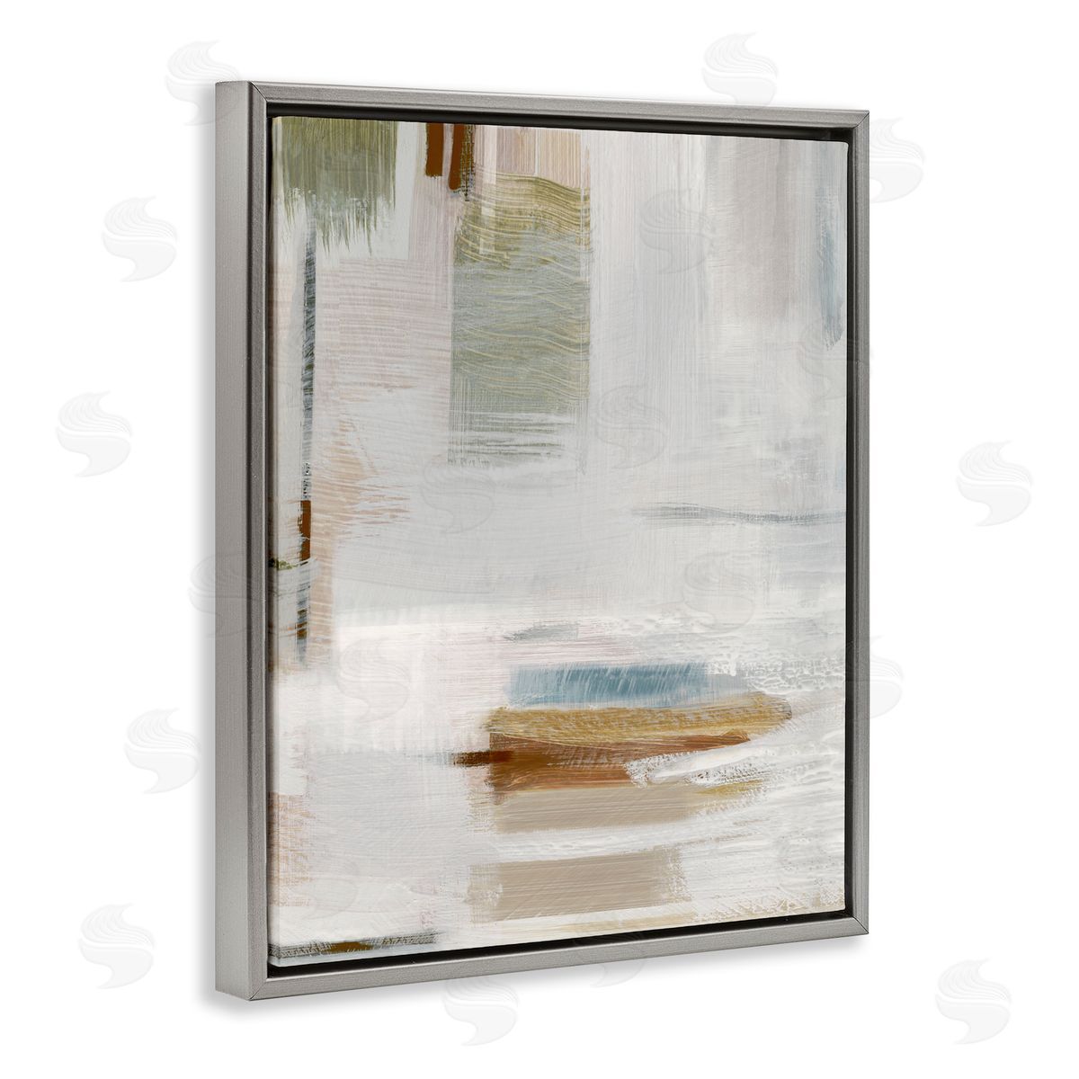 Susan Jill Muted Neutral Composition Gray Floating Frame Canvas Wall Art Print