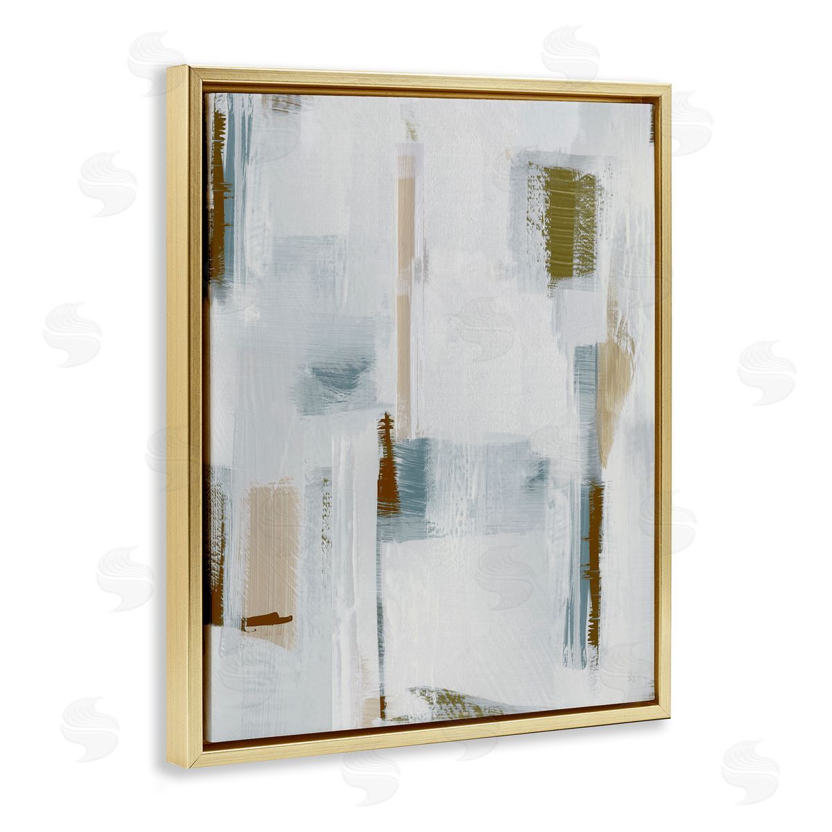 Susan Jill Abstract with Subtle Forms Gold Floating Frame Canvas Wall Art Print