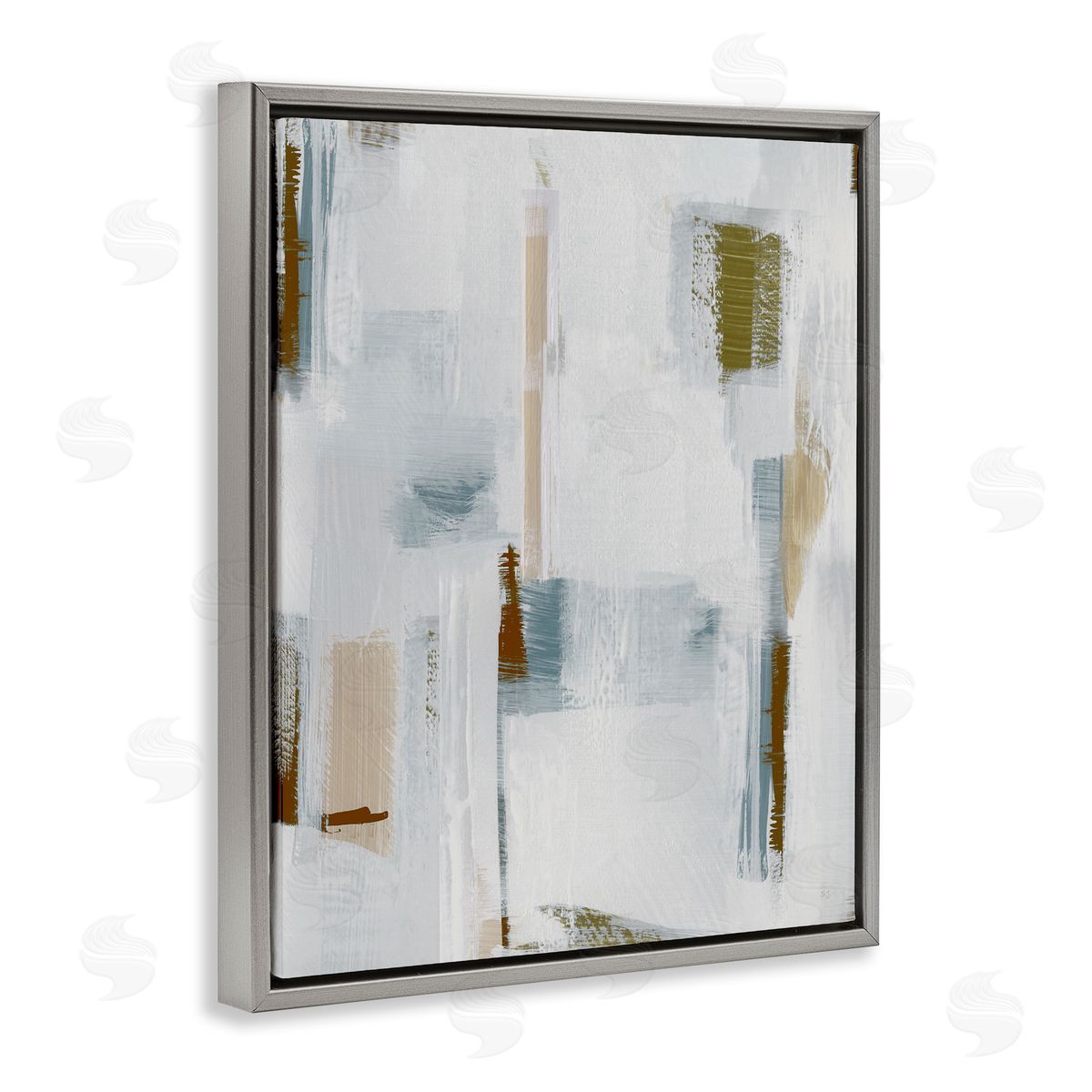 Susan Jill Abstract with Subtle Forms Gray Floating Frame Canvas Wall Art Print