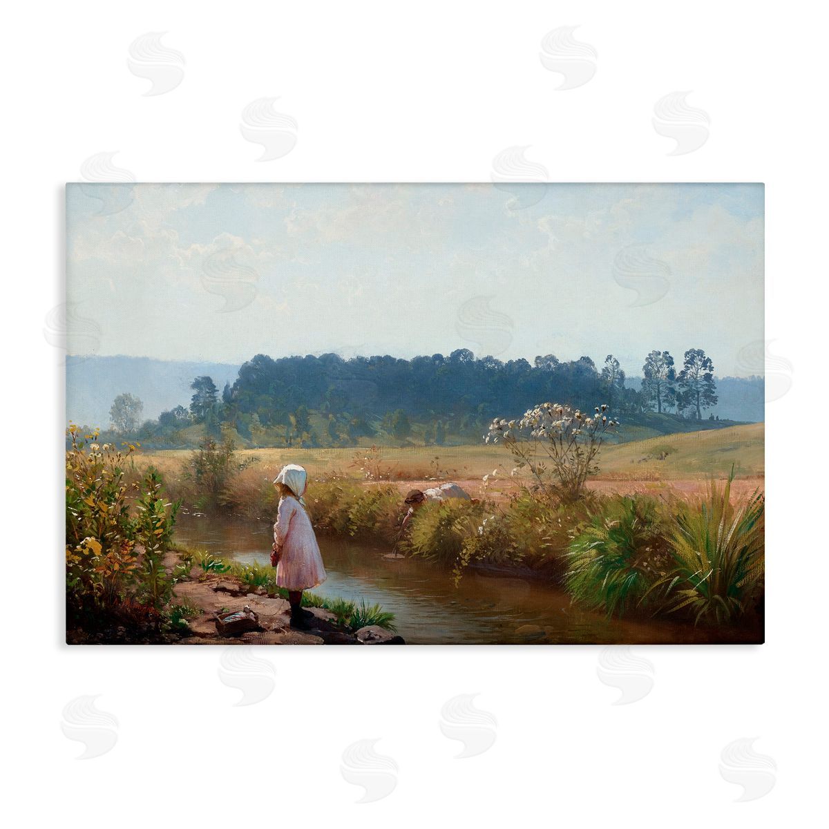 August Malmstrom Down By The River Canvas Wall Art Print