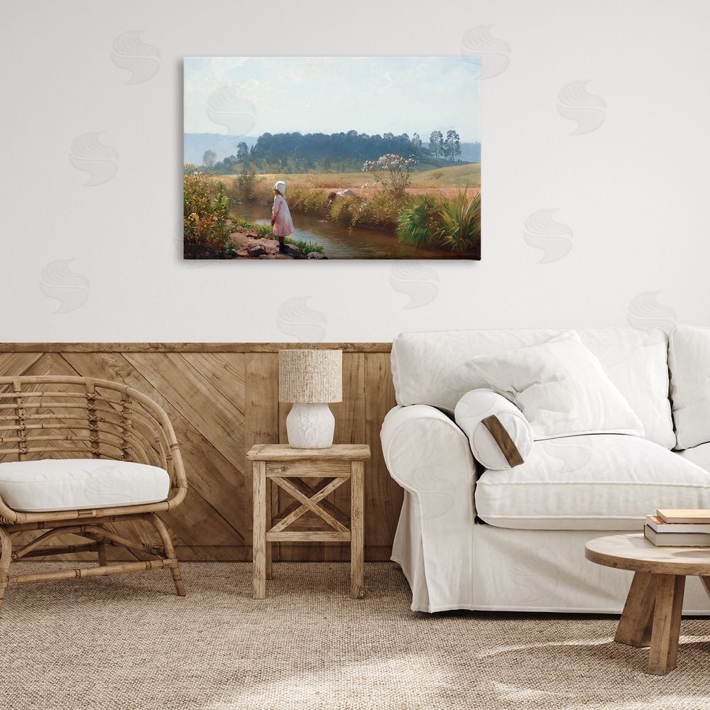 August Malmstrom Down By The River Canvas Wall Art Print in Room
