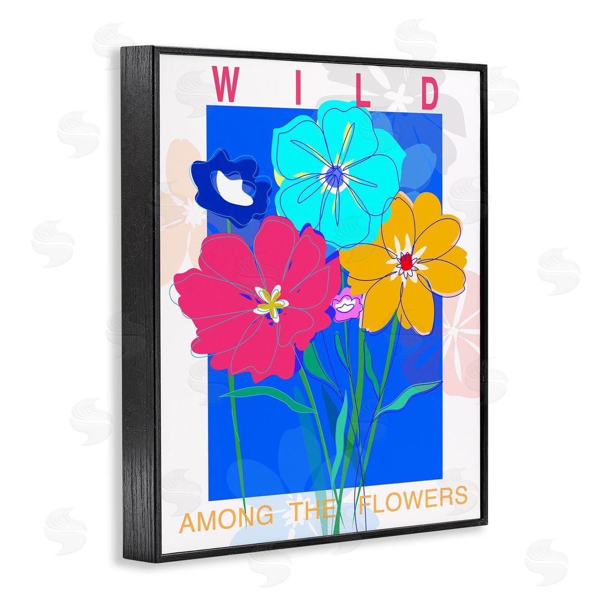 CAD Designs Wild Among The Flowers Black Framed Giclee Wall Art Print