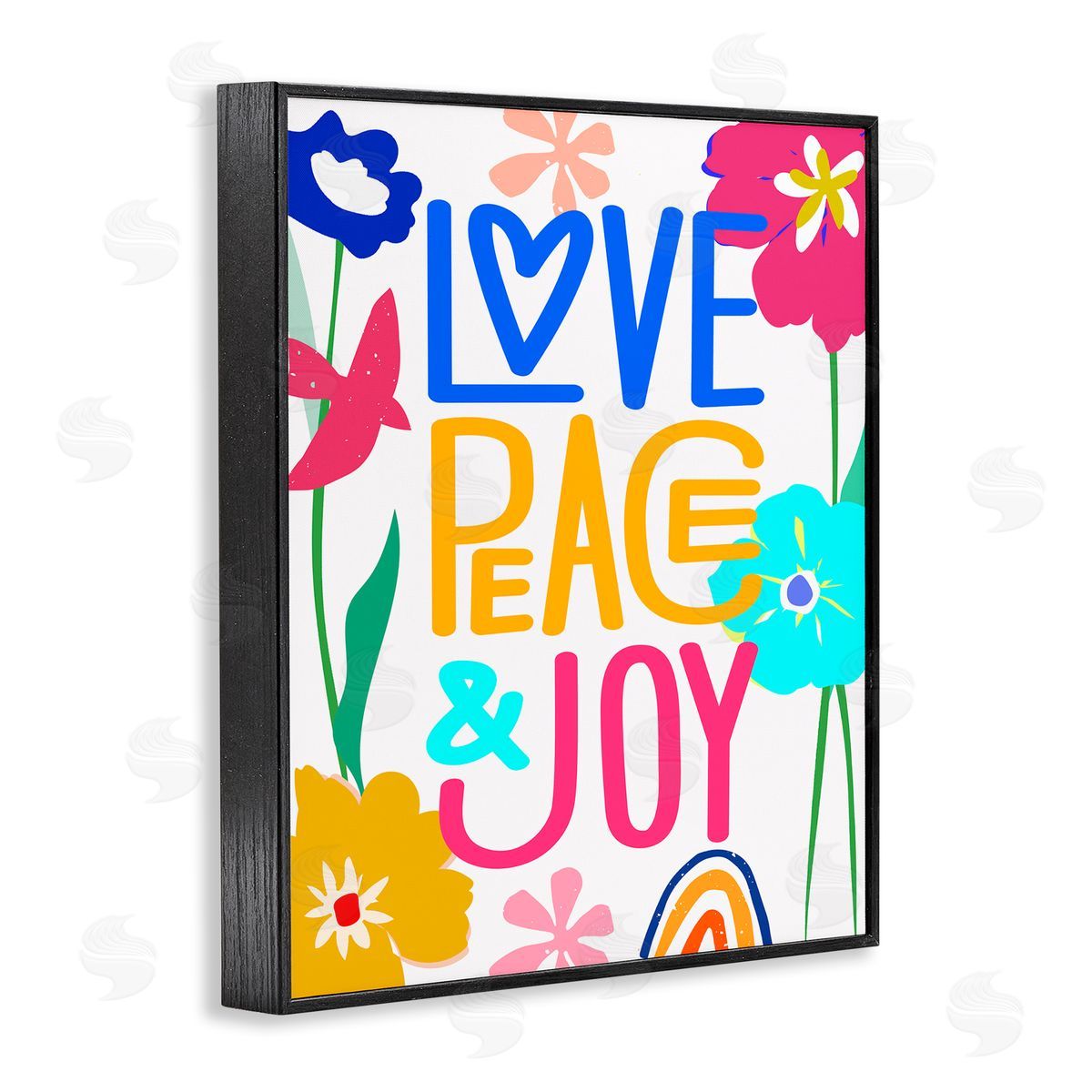 CAD Designs Bold Love Peace Joy Black Framed Giclee Wall Art Print