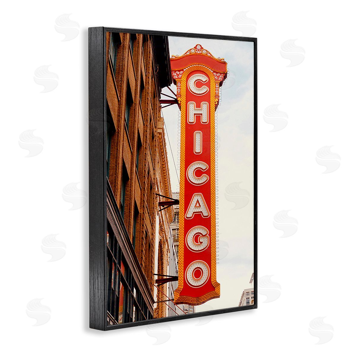 Ashley Singleton Chicago City Sign Black Framed Giclee Wall Art Print