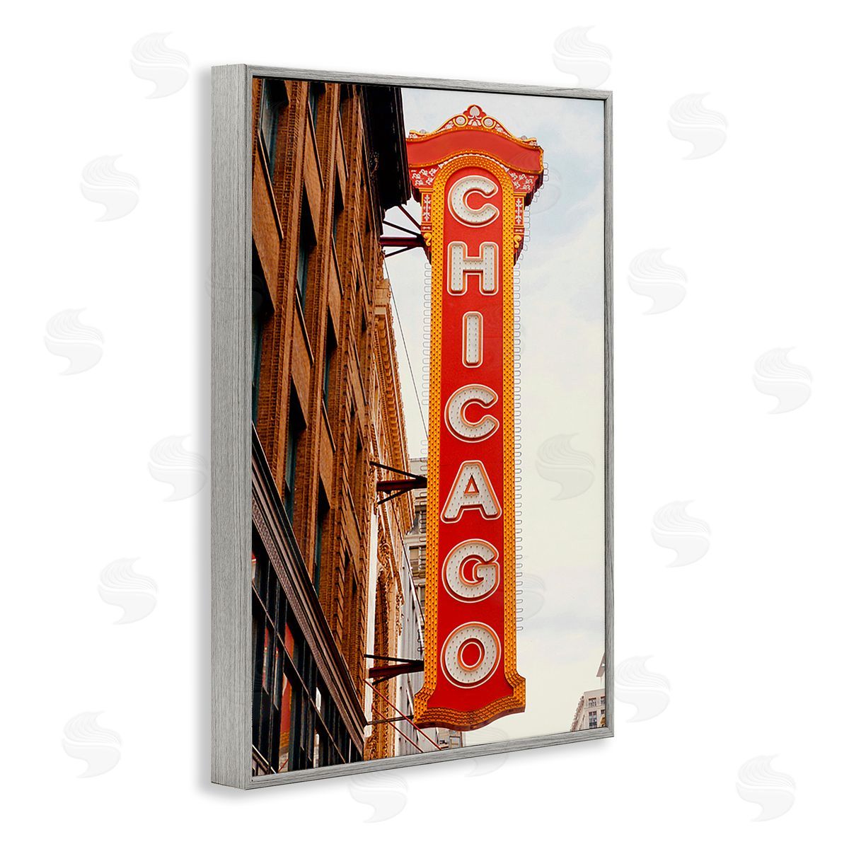 Ashley Singleton Chicago City Sign Gray Framed Giclee Wall Art Print