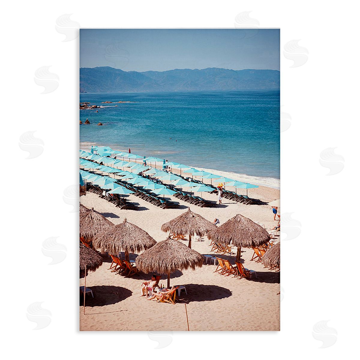 Ashley Singleton Beach Canopies View Canvas Wall Art Print