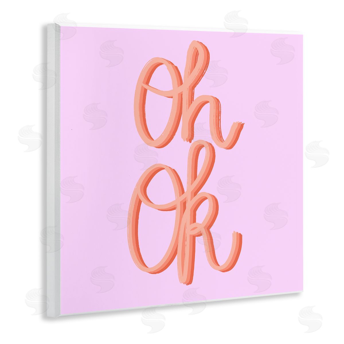 Ashley Singleton Oh Ok Script Wooden Wall Plaque Art Print