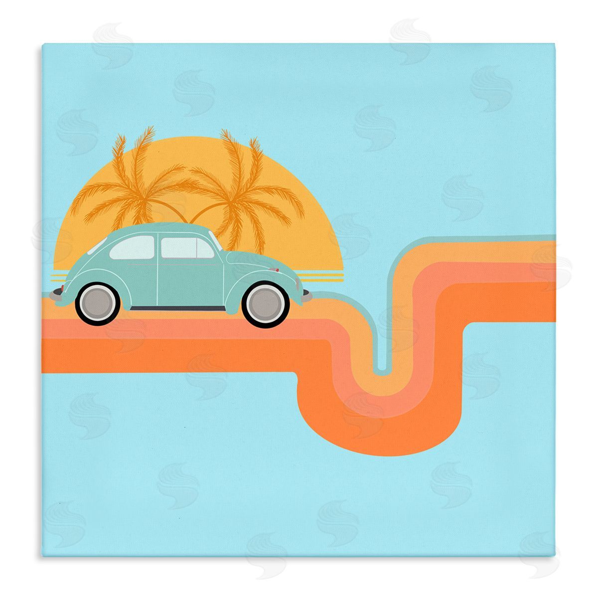 Ashley Singleton Retro Tropical Cruisin' Canvas Wall Art Print