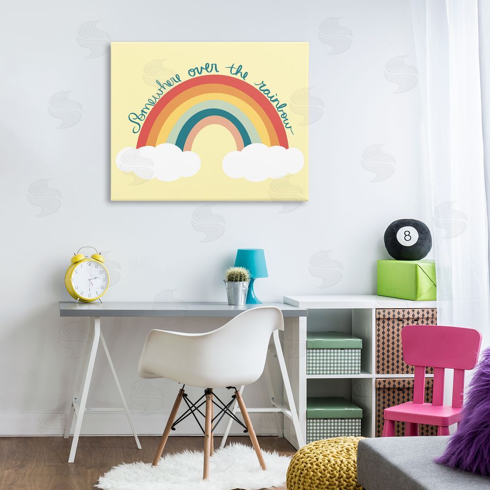 Ashley Singleton Somewhere Over Rainbow Canvas Wall Art Print in Room