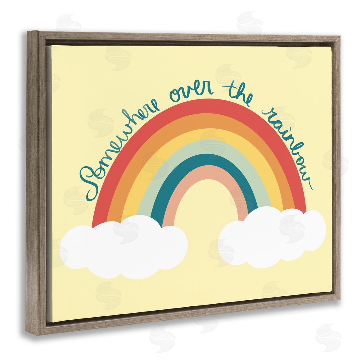 Ashley Singleton Somewhere Over Rainbow Brown Floating Frame Canvas Wall Art Print