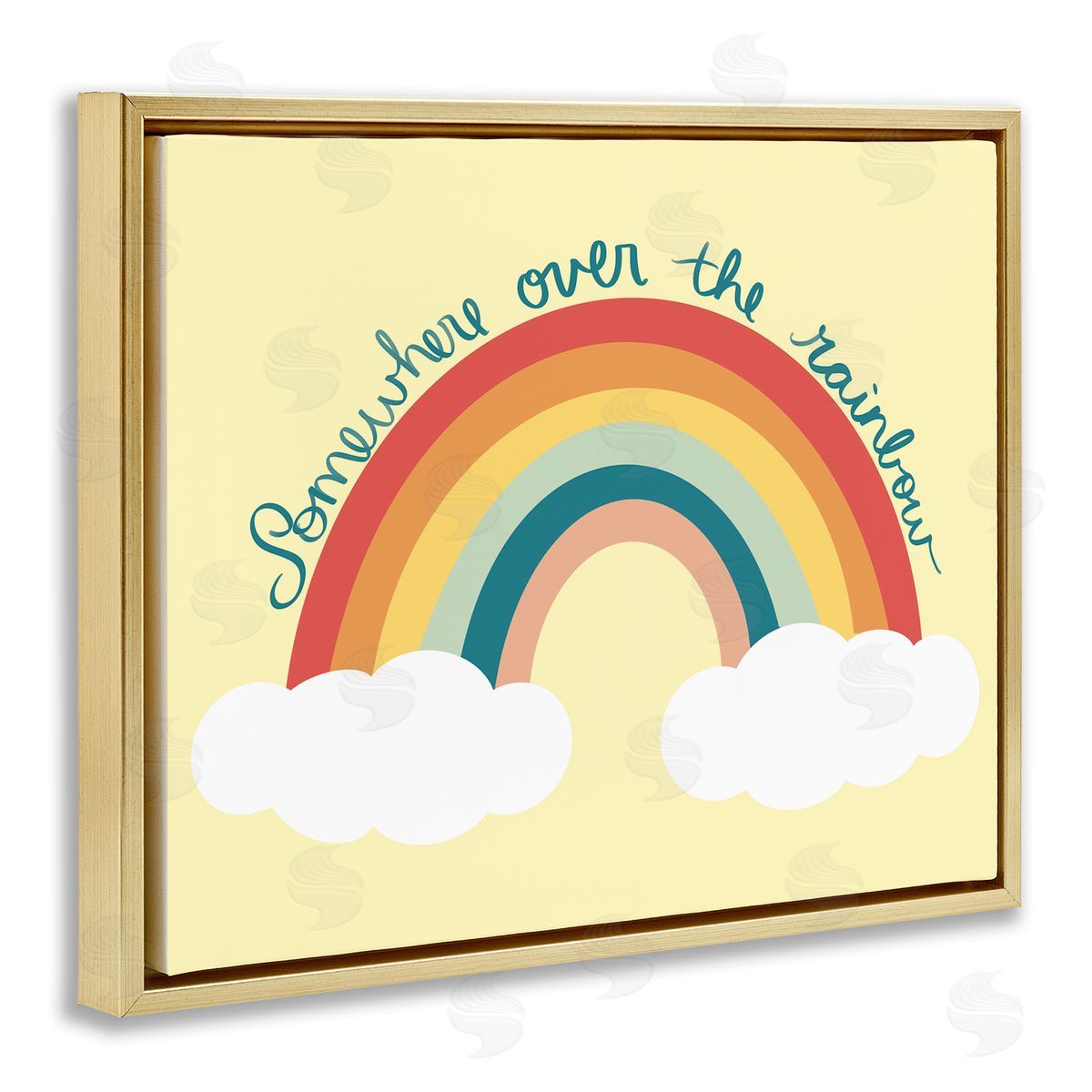 Ashley Singleton Somewhere Over Rainbow Gold Floating Frame Canvas Wall Art Print