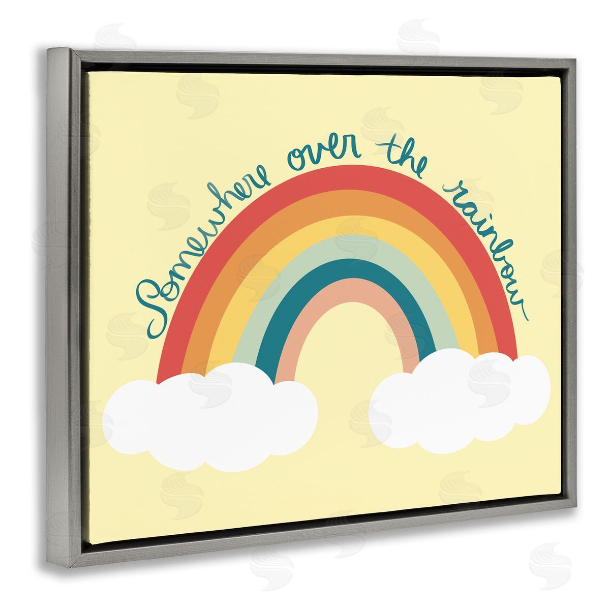 Ashley Singleton Somewhere Over Rainbow Gray Floating Frame Canvas Wall Art Print