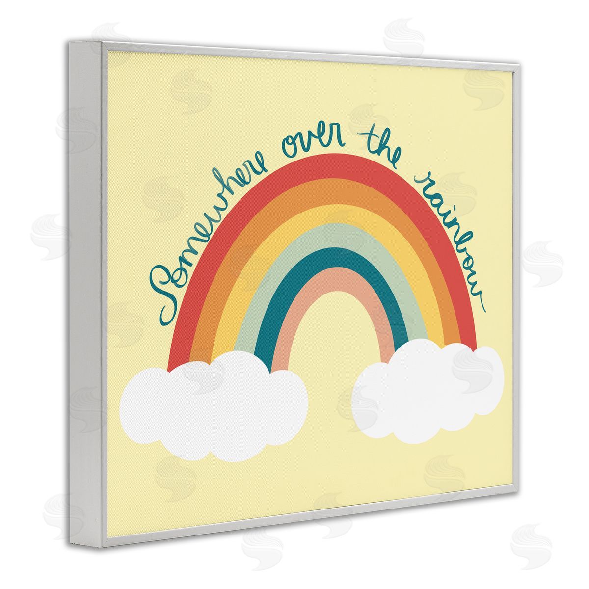 Ashley Singleton Somewhere Over Rainbow White Framed Giclee Wall Art Print