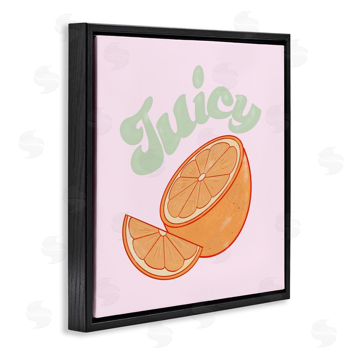Ashley Singleton Juicy Citrus Slice Black Floating Frame Canvas Wall Art Print