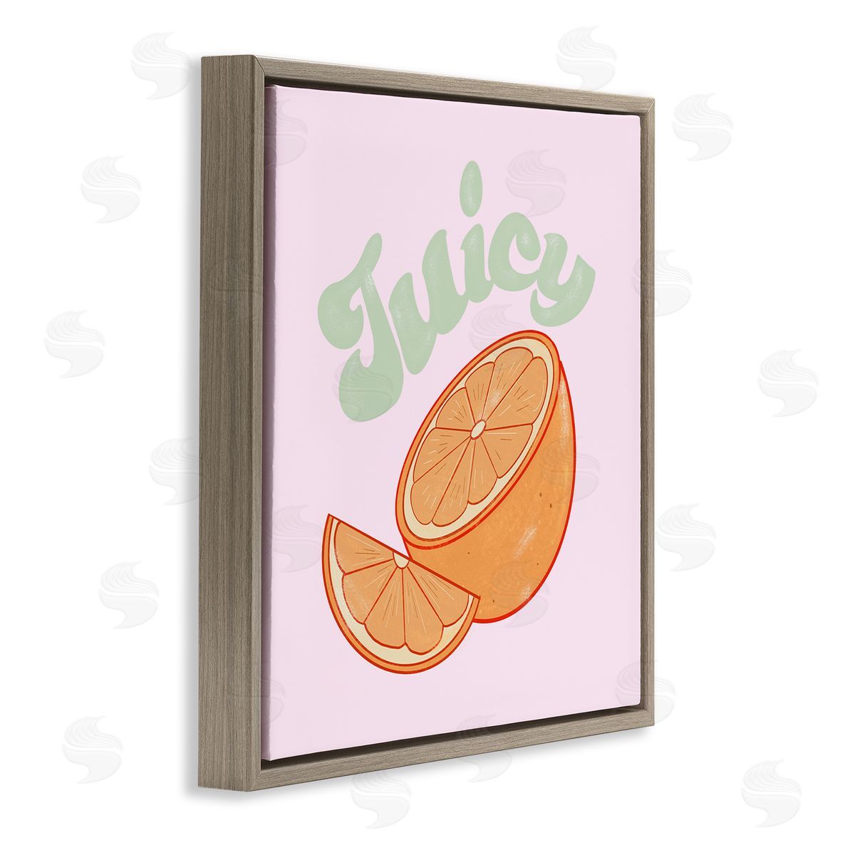 Ashley Singleton Juicy Citrus Slice Brown Floating Frame Canvas Wall Art Print