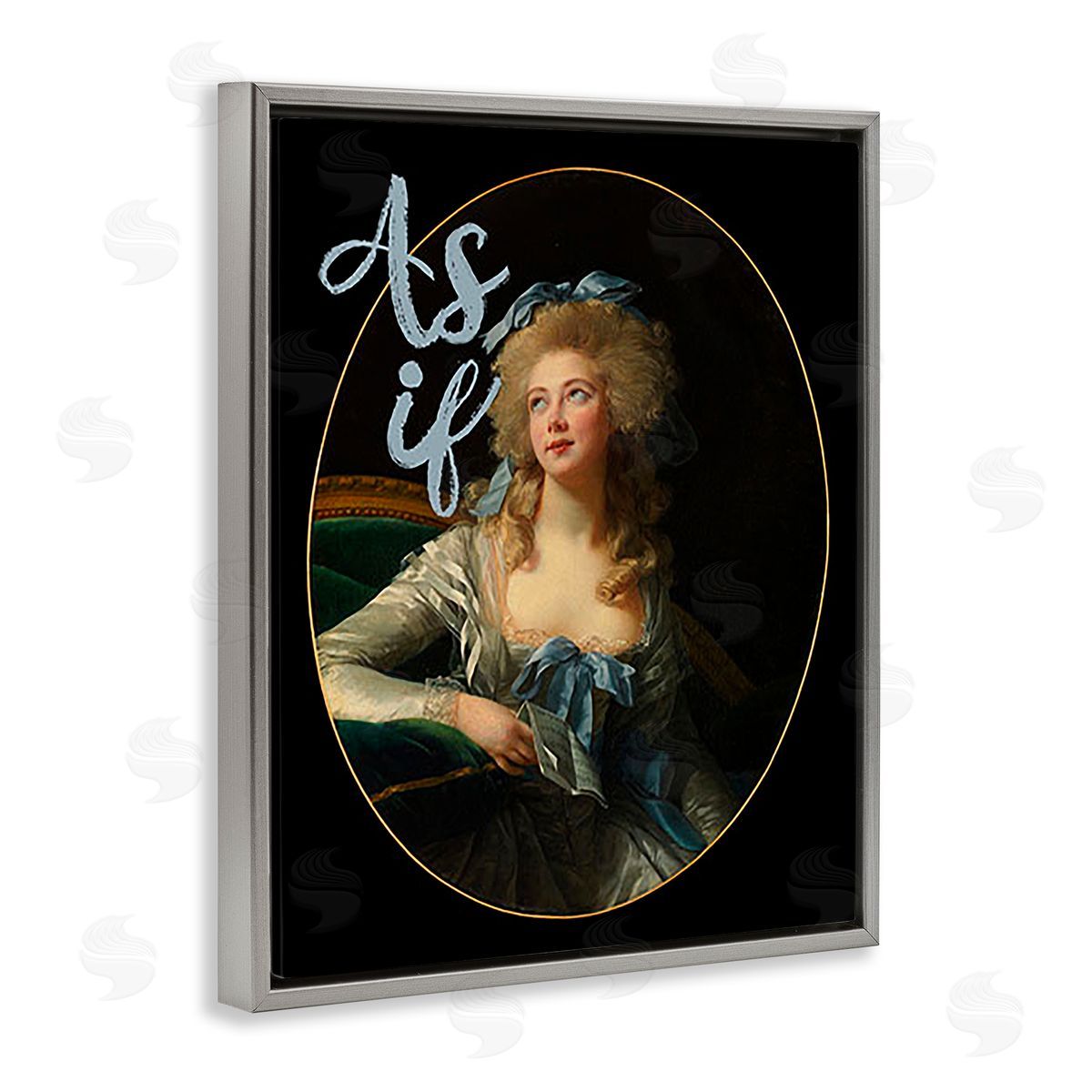 Ashley Singleton As If Classical Portrait Gray Floating Frame Canvas Wall Art Print