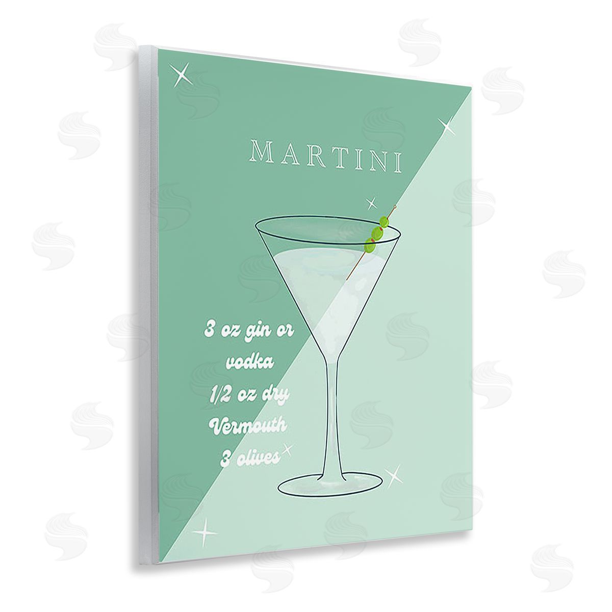 Ashley Singleton Modern Martini Recipe Wooden Wall Plaque Art Print