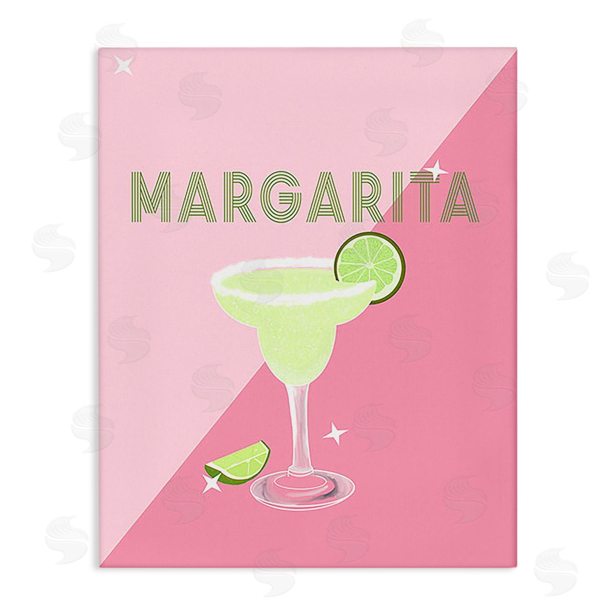 Ashley Singleton Modern Margarita on Pink Canvas Wall Art Print