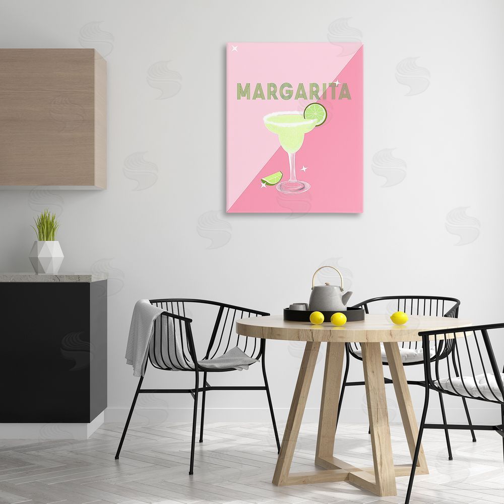 Ashley Singleton Modern Margarita on Pink Canvas Wall Art Print in Room