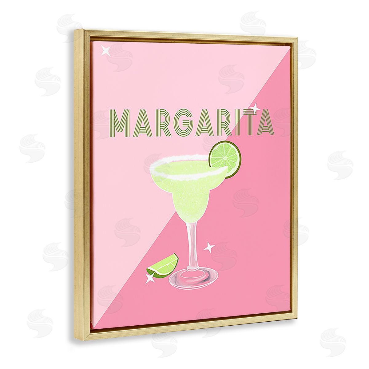 Ashley Singleton Modern Margarita on Pink Gold Floating Frame Canvas Wall Art Print