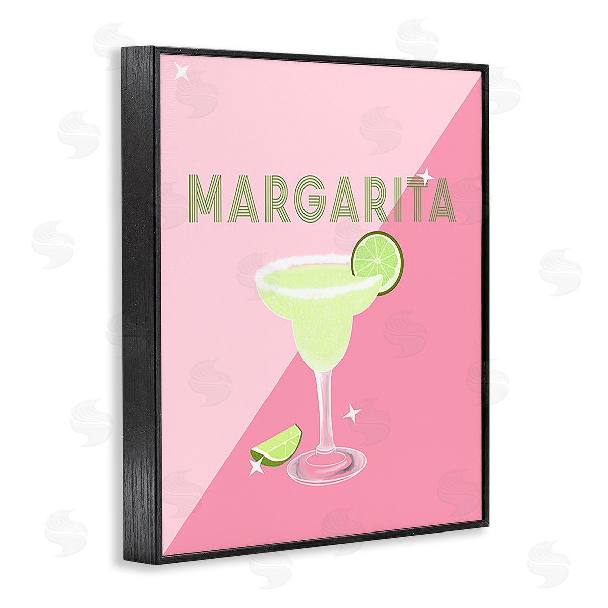 Ashley Singleton Modern Margarita on Pink Black Framed Giclee Wall Art Print