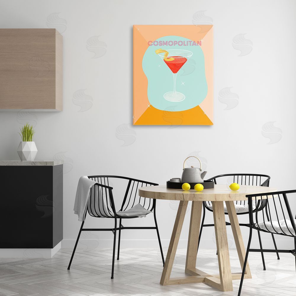 Ashley Singleton Modern Cosmopolitan Drink Canvas Wall Art Print in Room
