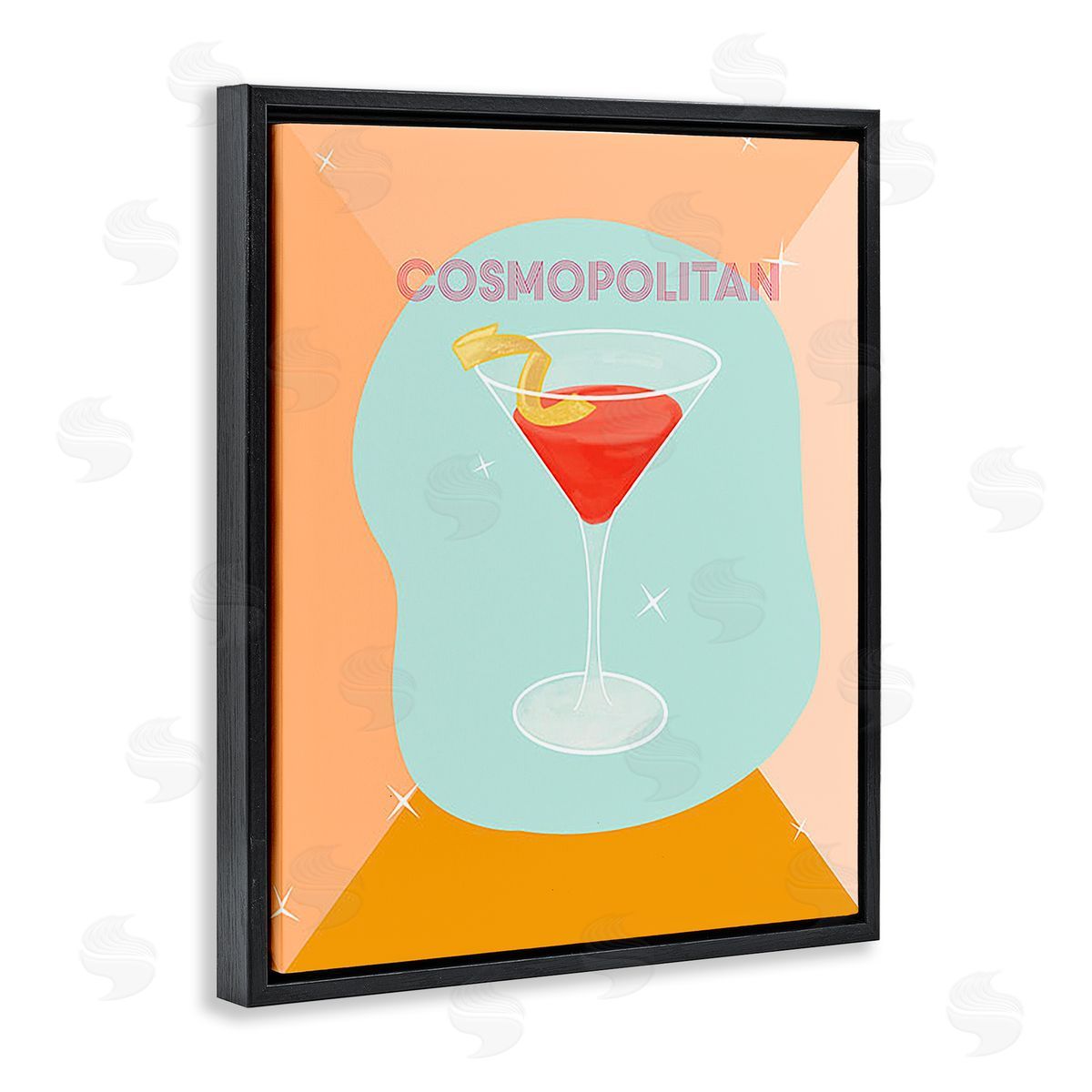 Ashley Singleton Modern Cosmopolitan Drink Black Floating Frame Canvas Wall Art Print