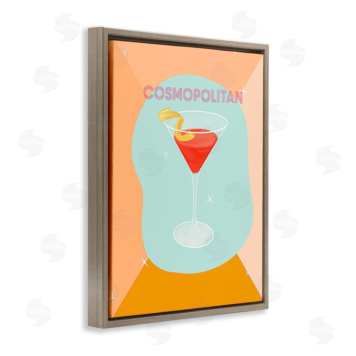 Ashley Singleton Modern Cosmopolitan Drink Brown Floating Frame Canvas Wall Art Print
