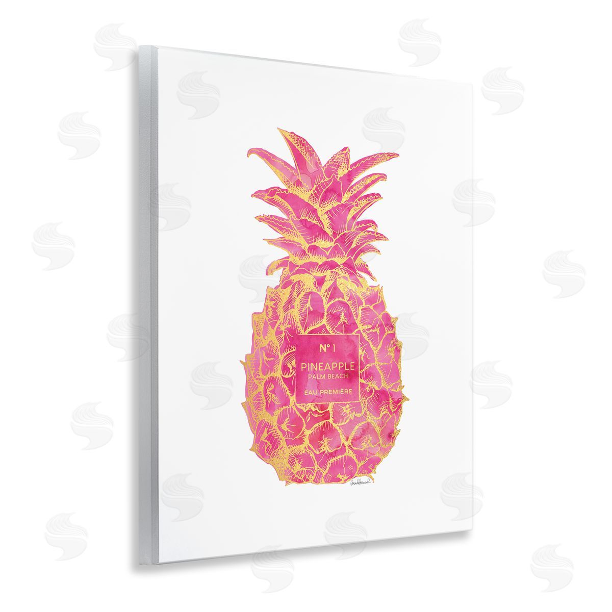 Glam & Pink Pineapple Wood Plaque Wall Art, Home Decor by Amanda Greenwood