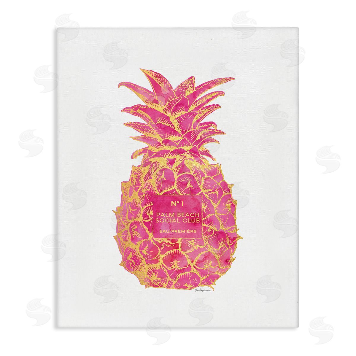 Glam Ornate Pineapple Canvas Wall Art, Home Decor by Amanda Greenwood