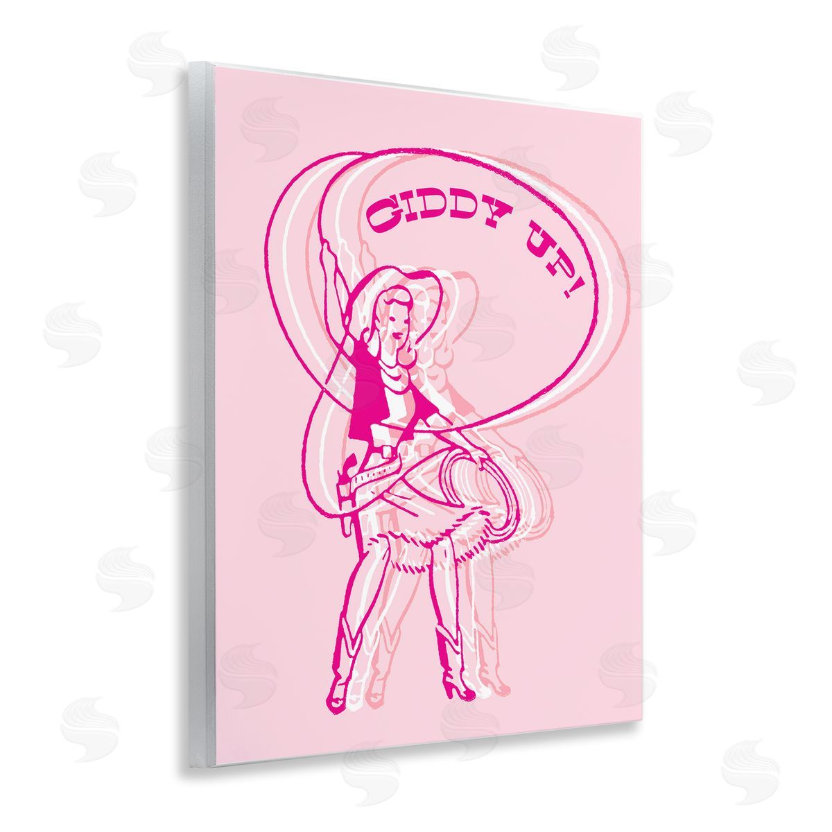 Stupell Studio Giddy Up Rodeo Girl Wooden Wall Plaque Art Print