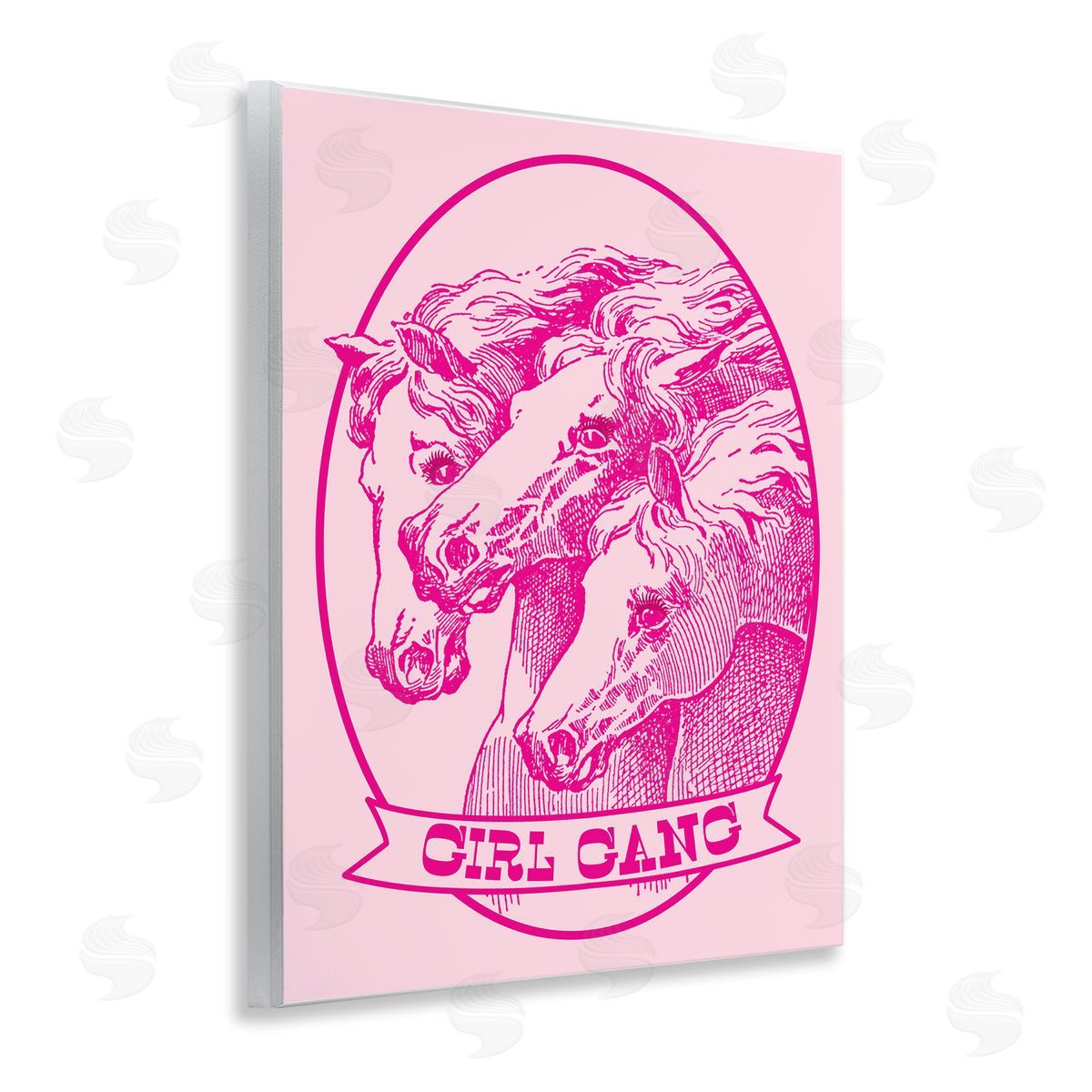 Stupell Studio Girl Gang Horses Wooden Wall Plaque Art Print