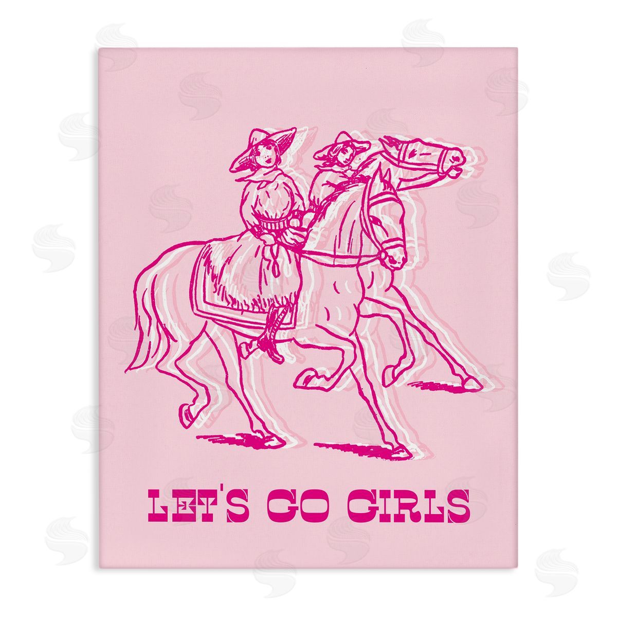 Stupell Studio Let's Go Girls Outline Canvas Wall Art Print