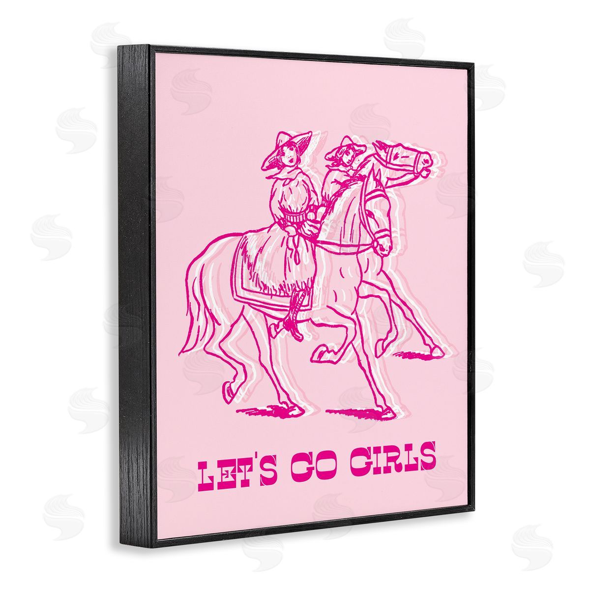 Stupell Studio Let's Go Girls Outline Black Framed Giclee Wall Art Print