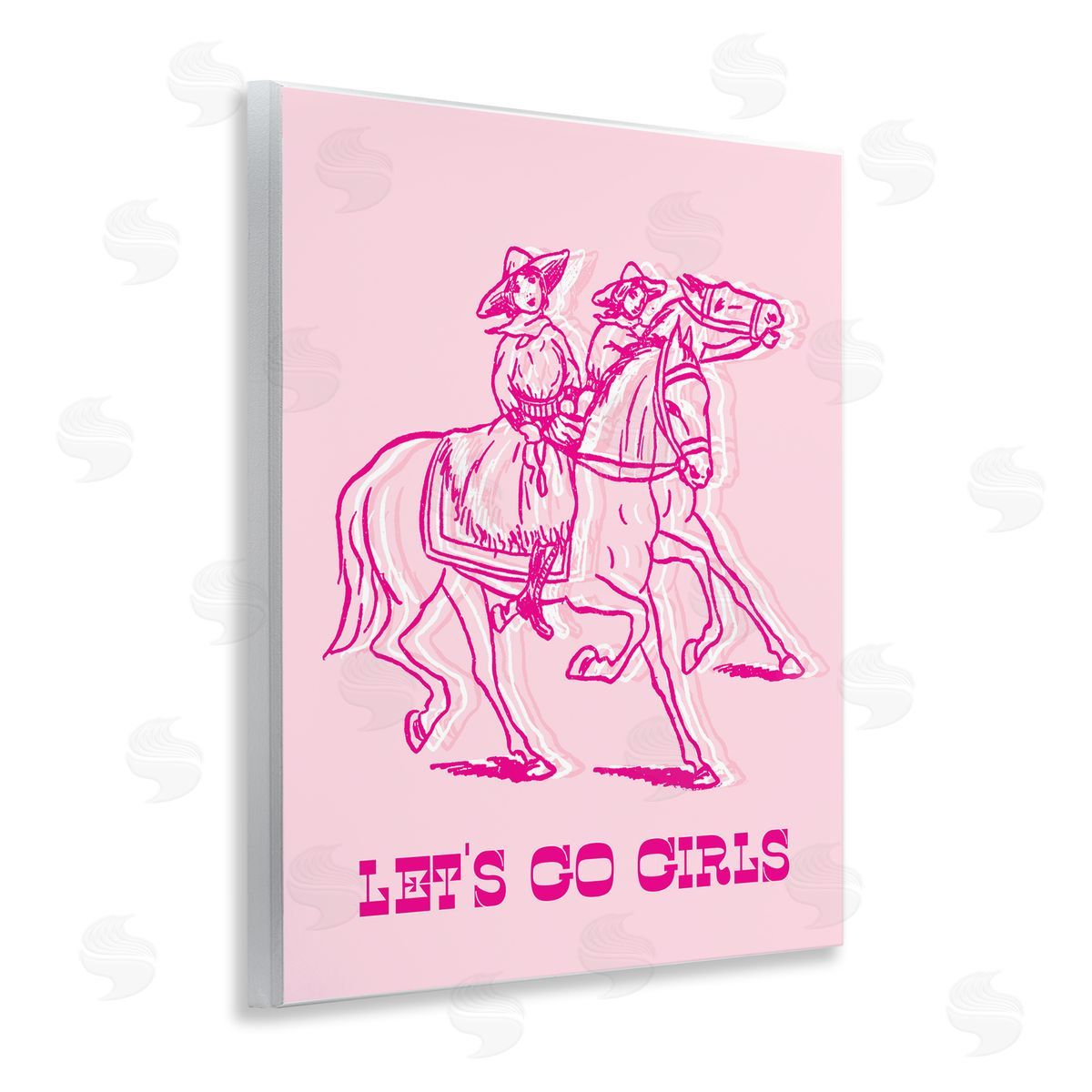 Stupell Studio Let's Go Girls Outline Wooden Wall Plaque Art Print