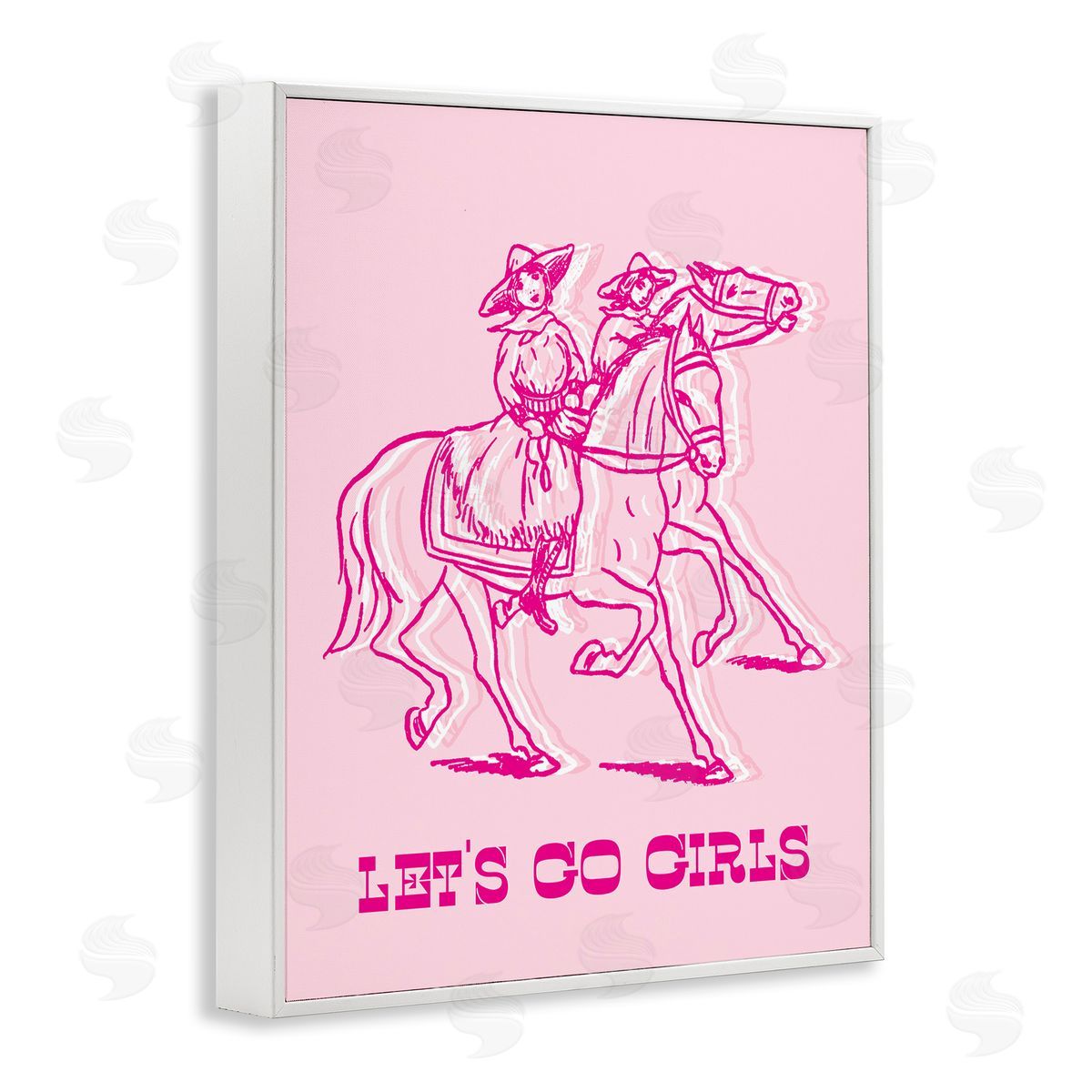 Stupell Studio Let's Go Girls Outline White Framed Giclee Wall Art Print