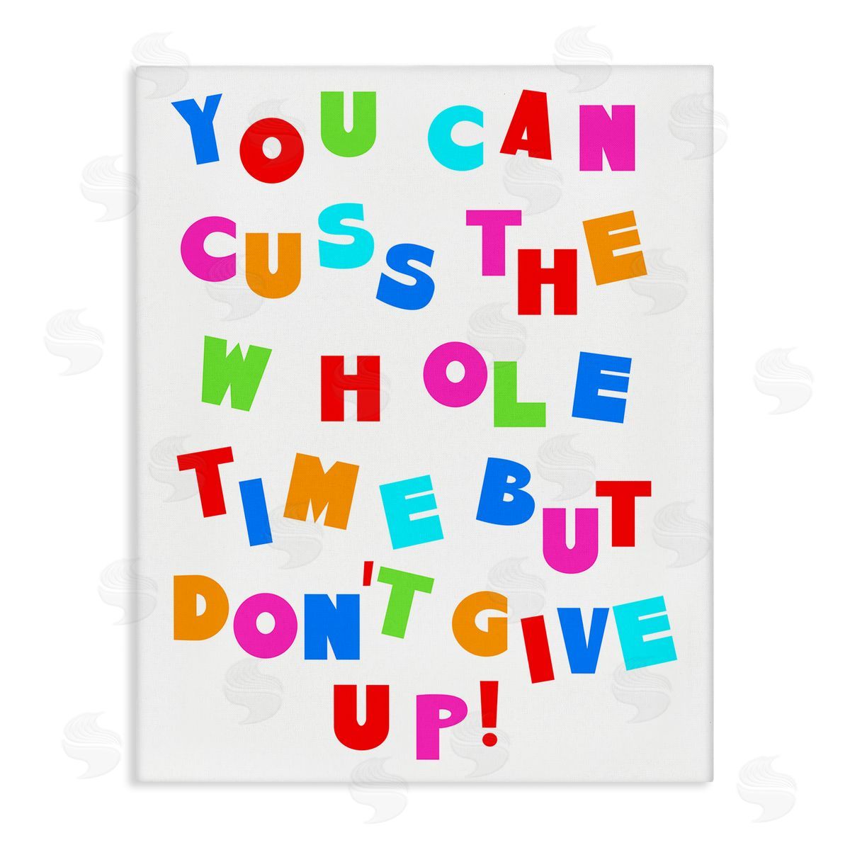 Stupell Studio Can Cuss But Don't Give Up Canvas Wall Art Print