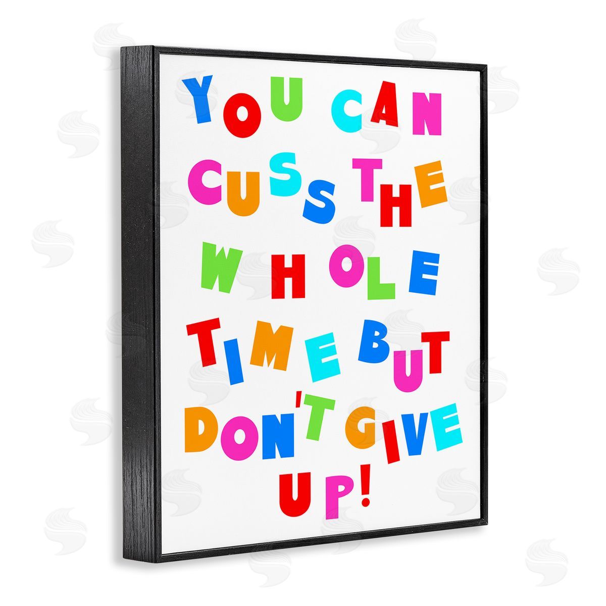 Stupell Studio Can Cuss But Don't Give Up Black Framed Giclee Wall Art Print