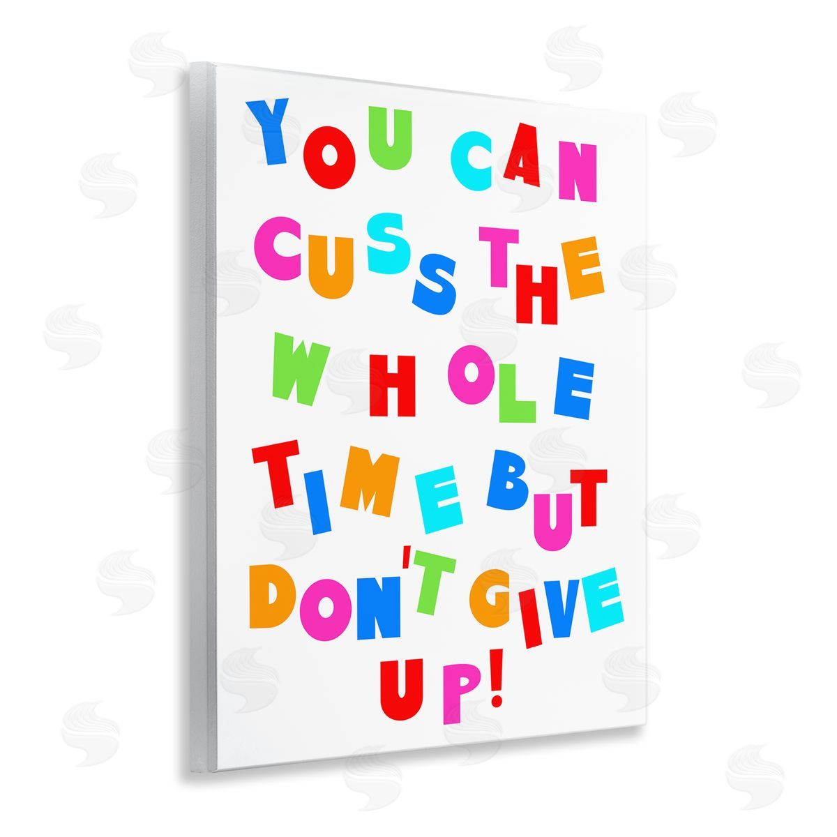 Stupell Studio Can Cuss But Don't Give Up Wooden Wall Plaque Art Print