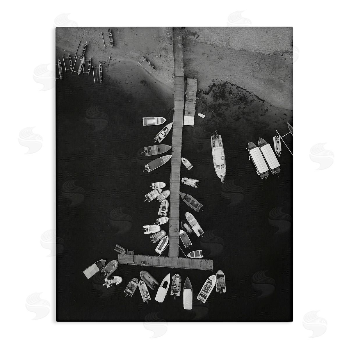 Stupell Studio Aerial View of Docked Boats Canvas Wall Art Print