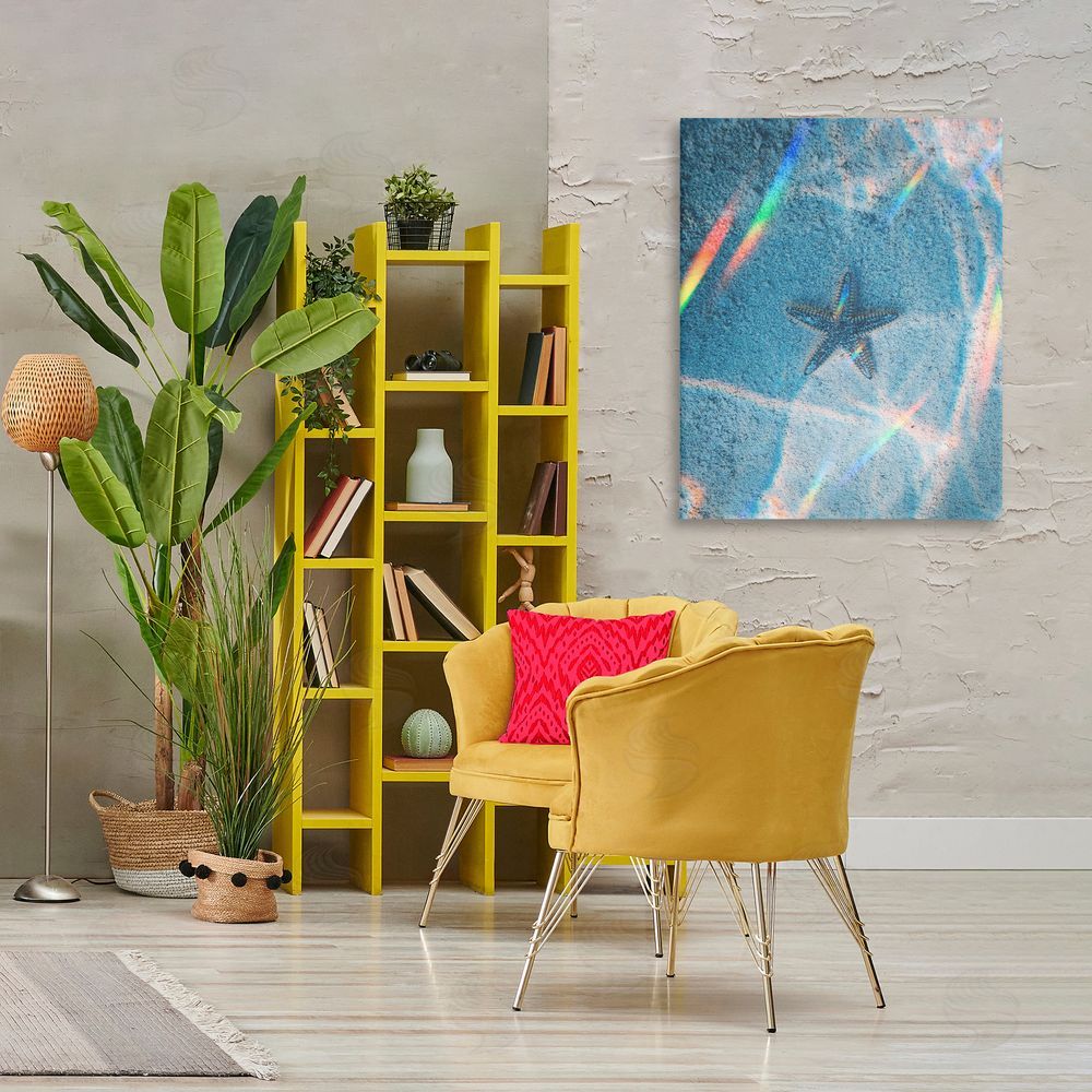 Stupell Studio Prismatic Starfish on Sea Floor Canvas Wall Art Print in Room