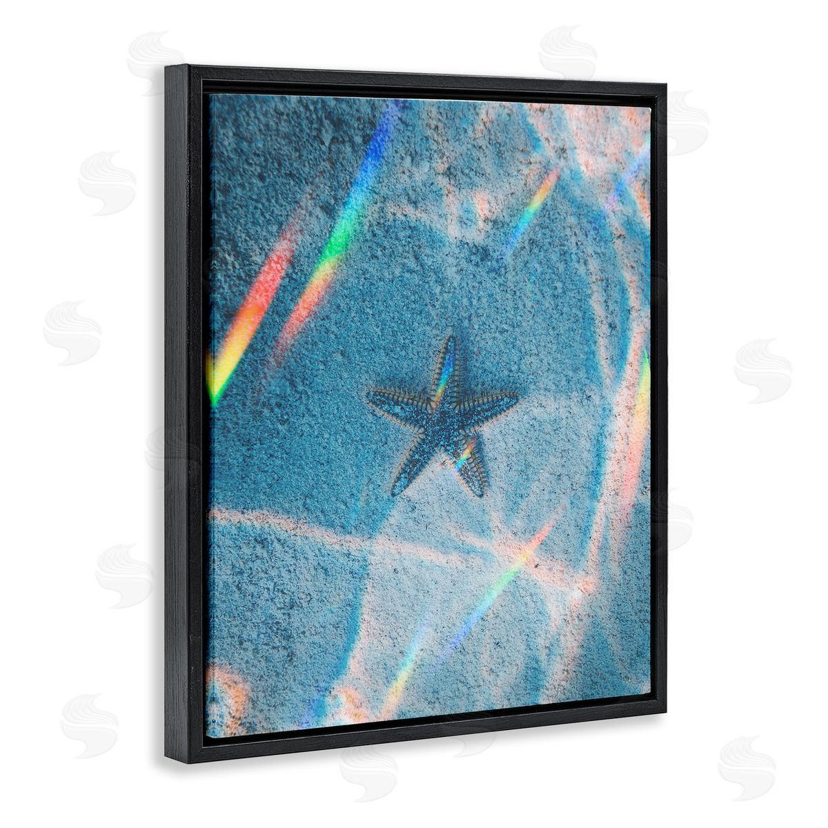 Stupell Studio Prismatic Starfish on Sea Floor Black Floating Frame Canvas Wall Art Print