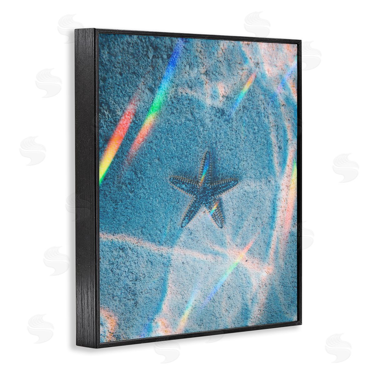 Stupell Studio Prismatic Starfish on Sea Floor Black Framed Giclee Wall Art Print