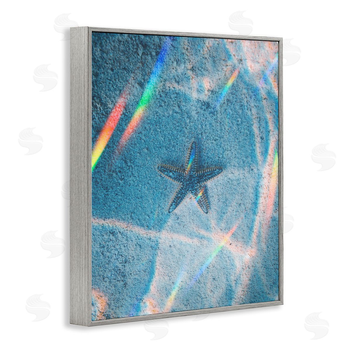 Stupell Studio Prismatic Starfish on Sea Floor Gray Framed Giclee Wall Art Print